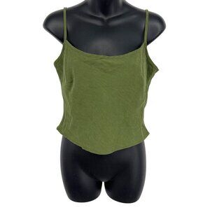 Princess Polly Size 6 Top Blouse Women Olive Green Spaghetti Strap Camisole New